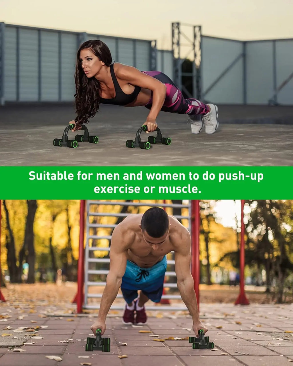 New Fitness Tool Set - Abdominal Exercise Wheels, Push-Up Bar with Cushioned Foam Grip & Non-Slip Construction, Ab Core Trainer, Abdominal Shaper - Ideal for Men’S & Women’S Fitness Training