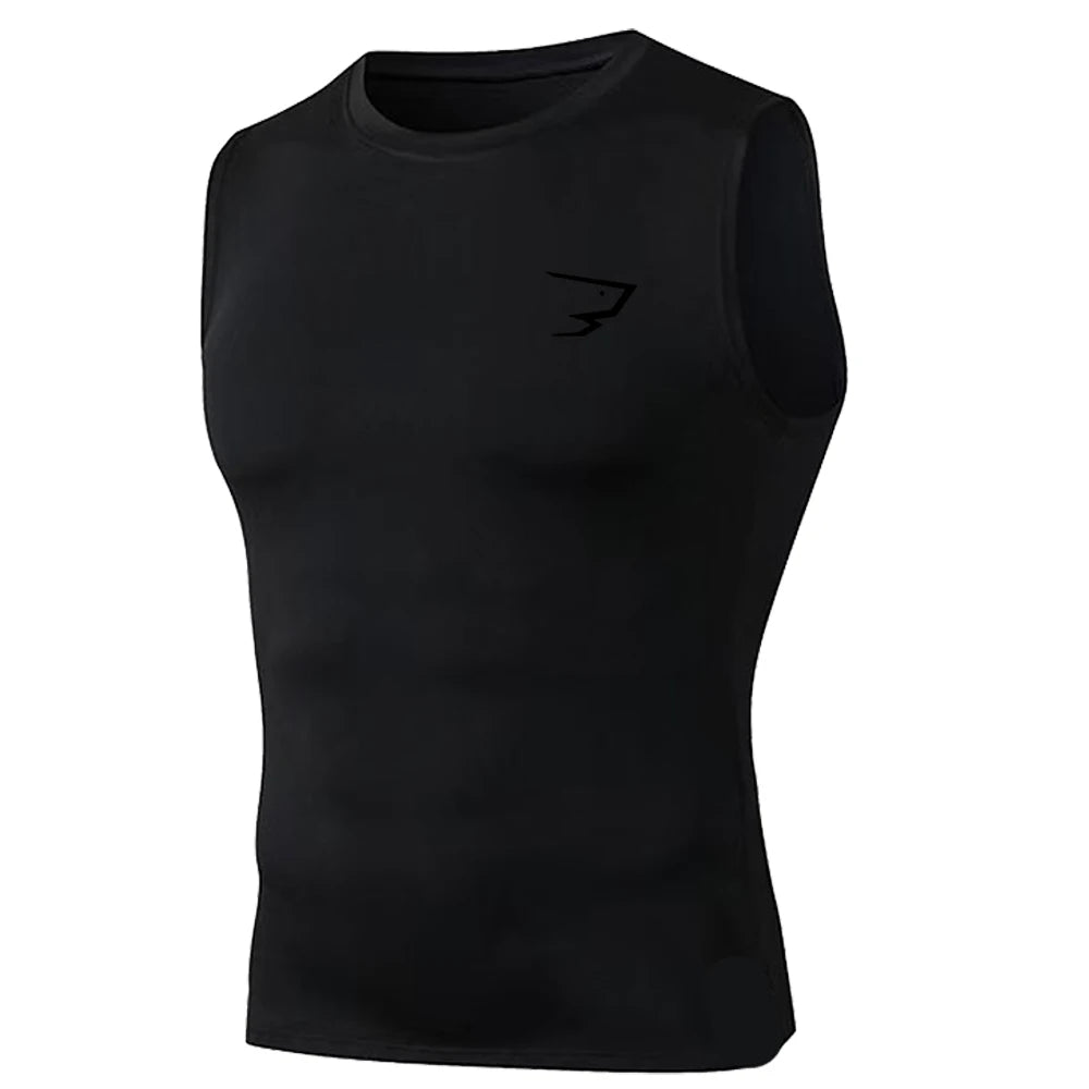 Men Running Compression Tank Top Sleeveless Sport Vest Gym Fitness Sportshirts Male Jogging Sportswear Homme Athletic Shirt Tops
