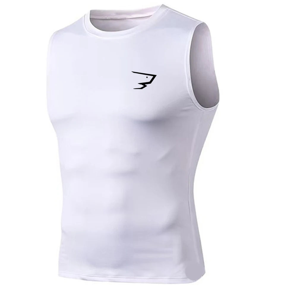 Men Running Compression Tank Top Sleeveless Sport Vest Gym Fitness Sportshirts Male Jogging Sportswear Homme Athletic Shirt Tops