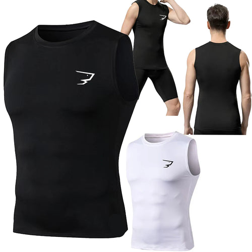 Men Running Compression Tank Top Sleeveless Sport Vest Gym Fitness Sportshirts Male Jogging Sportswear Homme Athletic Shirt Tops