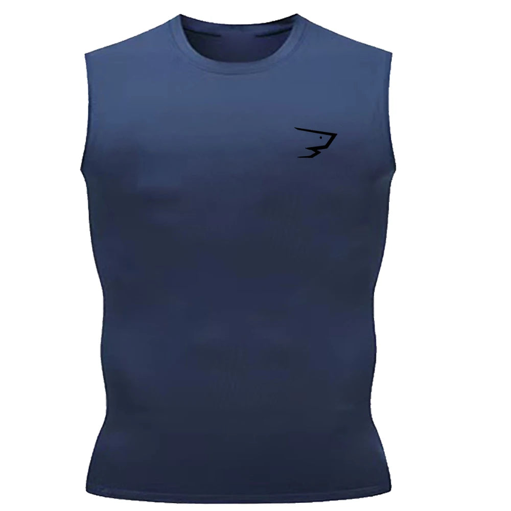 Men Running Compression Tank Top Sleeveless Sport Vest Gym Fitness Sportshirts Male Jogging Sportswear Homme Athletic Shirt Tops