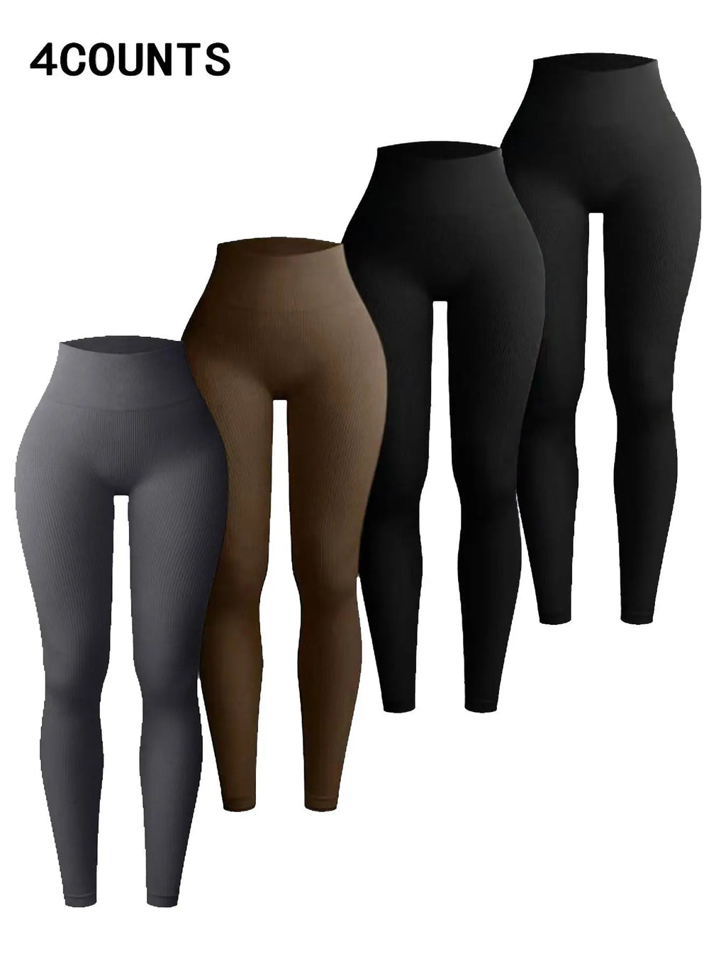 Women'S 1/2/3/4/5 Pcs Solid Color High Waist Sports Leggings, Casual Athleisure Style Comfy Breathable Skinny Pants for Yoga Gym Workout Running, Women'S Sport & Outdoor Clothing for Summer Spring Fall, High Waist Athletic Trousers, Four Season Leggings