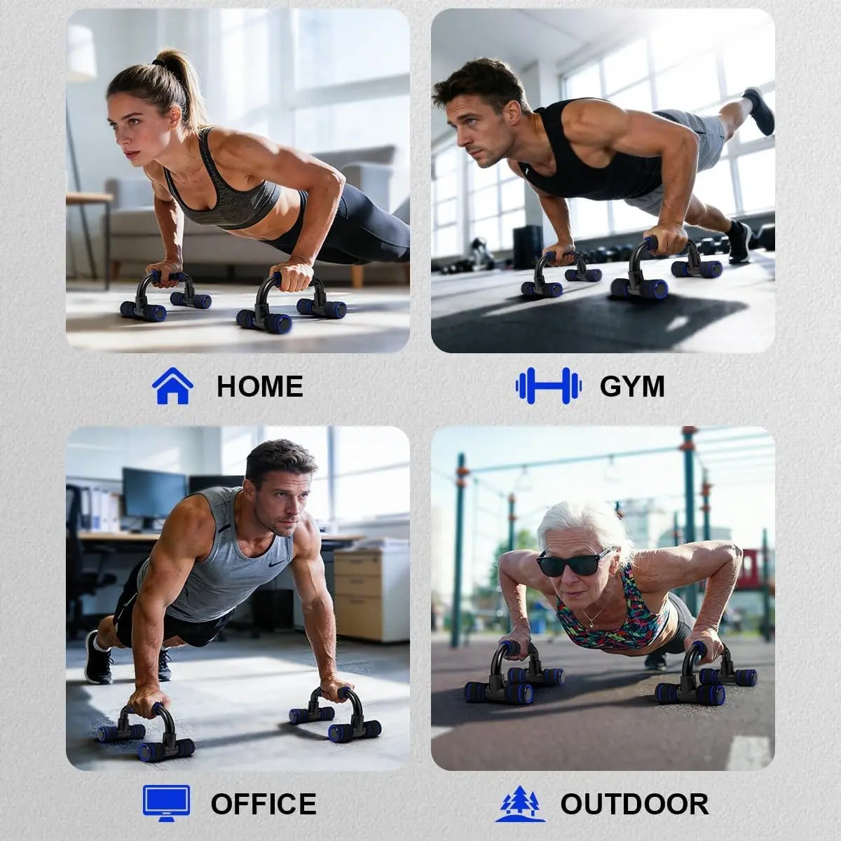 New Fitness Tool Set - Abdominal Exercise Wheels, Push-Up Bar with Cushioned Foam Grip & Non-Slip Construction, Ab Core Trainer, Abdominal Shaper - Ideal for Men’S & Women’S Fitness Training