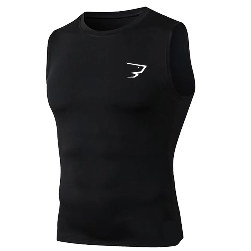 Men Running Compression Tank Top Sleeveless Sport Vest Gym Fitness Sportshirts Male Jogging Sportswear Homme Athletic Shirt Tops